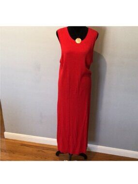 Elegant Red Sleeveless Maxi Dress